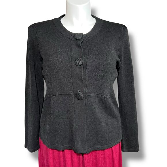 Christopher and Banks Womens Cardigan Sweater Button Down Long Sleeve Black XL - Picture 1 of 9